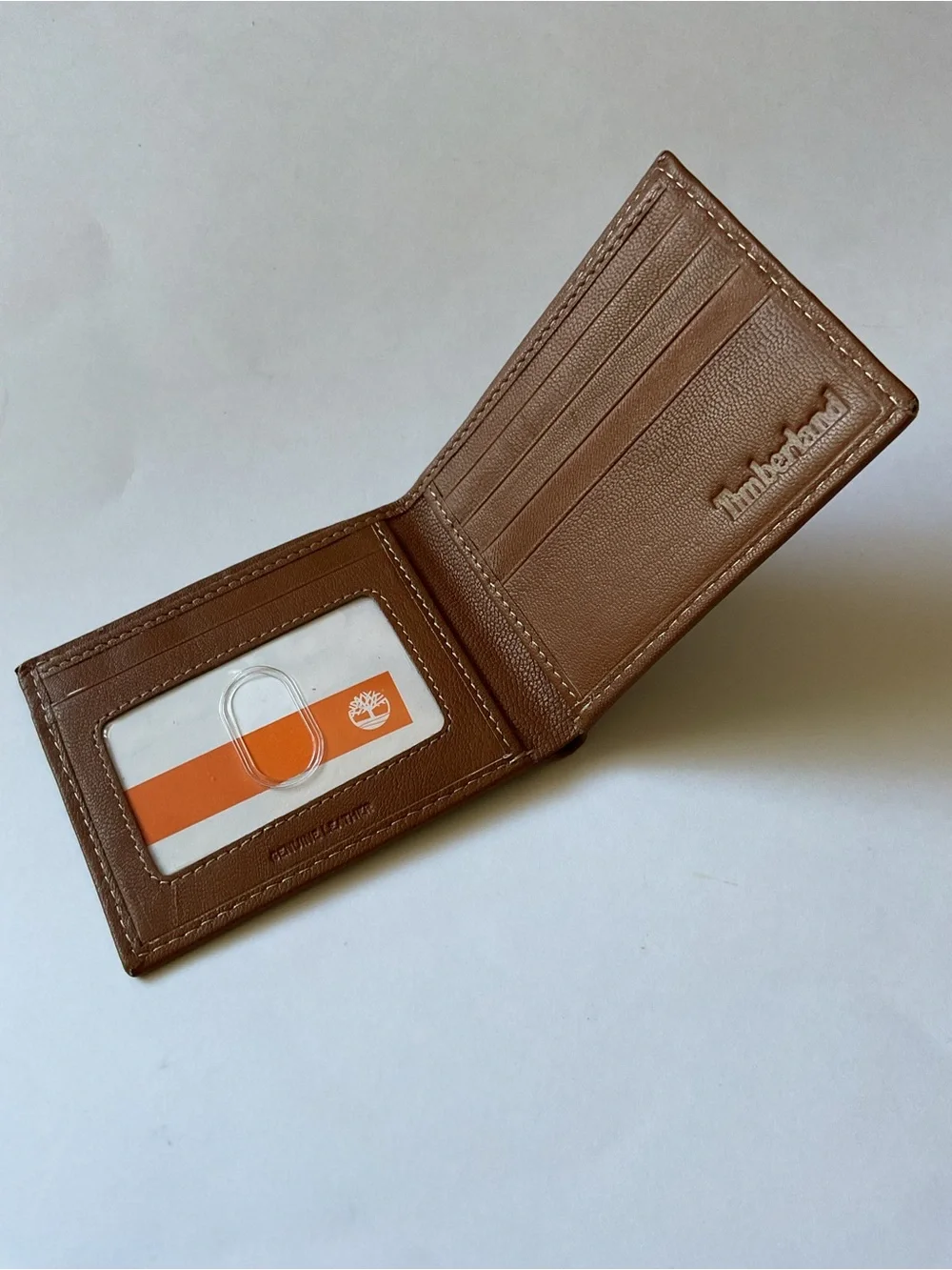 TIMBERLAND MENS LEATHER BIFOLD WALLET TAN NWOT